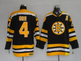 Wholesale Cheap Bruins #4 Bobby Orr CCM Black Embroidered Youth NHL Jersey