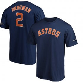 Wholesale Cheap Houston Astros #2 Alex Bregman Majestic 2019 Postseason Name & Number T-Shirt Navy