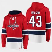 Wholesale Cheap Men's Washington Capitals #43 Tom Wilson Red All Stitched Sweatshirt Hoodie