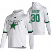 Wholesale Cheap Dallas Stars #30 Ben Bishop Adidas Reverse Retro Pullover Hoodie White