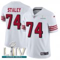 Wholesale Cheap Nike 49ers #74 Joe Staley White Super Bowl LIV 2020 Rush Men's Stitched NFL Vapor Untouchable Limited Jersey