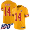 Wholesale Cheap Nike Chiefs #14 Sammy Watkins Gold Men's Stitched NFL Limited Inverted Legend 100th Season Jersey