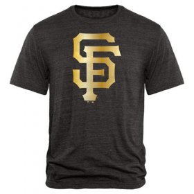 Wholesale Cheap San Francisco Giants Fanatics Apparel Gold Collection Tri-Blend T-Shirt Black