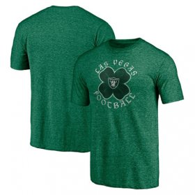 Wholesale Cheap Men\'s Las Vegas Raiders Kelly Green St. Patrick\'s Day Celtic Tri-Blend T-Shirt