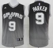 Wholesale Cheap San Antonio Spurs #9 Tony Parker Black/White Resonate Fashion Jersey