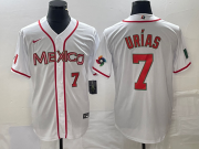 Wholesale Cheap Men's Mexico Baseball #7 Julio Urias Number NEW 2023 White World Classic Stitched Jersey