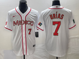 Wholesale Cheap Men\'s Mexico Baseball #7 Julio Urias Number NEW 2023 White World Classic Stitched Jersey