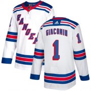 Wholesale Cheap Adidas Rangers #1 Eddie Giacomin White Away Authentic Stitched NHL Jersey