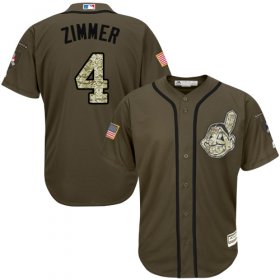 Wholesale Cheap Indians #4 Bradley Zimmer Green Salute to Service Stitched MLB Jersey