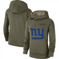 Wholesale Cheap Women's New York Giants Nike Olive Salute to Service Sideline Therma Performance Pullover Hoodie
