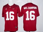 Wholesale Cheap Men's Alabama Crimson Tide 2016 Natl Champions Red Stitched NCAA Nike Limited College Football Jersey
