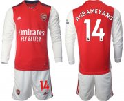Wholesale Cheap Men 2021-2022 Club Arsenal home red Long Sleeve 14 Soccer Jersey