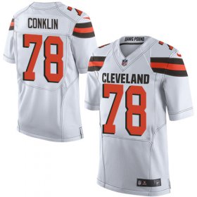 Wholesale Cheap Nike Browns #78 Jack Conklin White Men\'s Stitched NFL New Elite Jersey