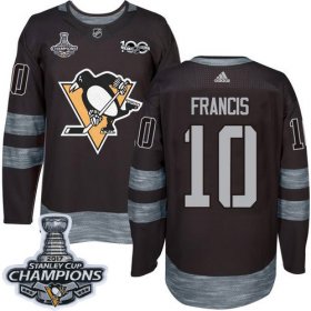 Wholesale Cheap Adidas Penguins #10 Ron Francis Black 1917-2017 100th Anniversary Stanley Cup Finals Champions Stitched NHL Jersey