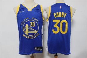 Wholesale Cheap Men\'s Golden State Warriors #30 Stephen Curry Blue 75th Anniversary Diamond 2021 Stitched Jersey