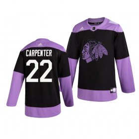 Wholesale Cheap Chicago Blackhawks #22 Ryan Carpenter Adidas Men\'s Hockey Fights Cancer Practice NHL Jersey Black