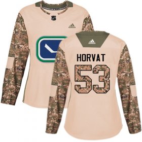 Wholesale Cheap Adidas Canucks #53 Bo Horvat Camo Authentic 2017 Veterans Day Women\'s Stitched NHL Jersey