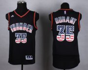 Wholesale Cheap Oklahoma City Thunder #35 Kevin Durant Revolution 30 Swingman 2014 USA Flag Fashion Black Jersey