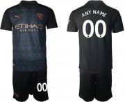 Wholesale Cheap Men 2020-2021 club Manchester City away customized black Soccer Jerseys
