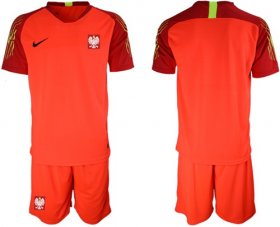Wholesale Cheap Poland Blank Red Goalkeeper Soccer Country Jersey