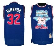 Wholesale Cheap NBA 1992 All-Star #32 Magic Johnson Blue Swingman Throwback Jersey