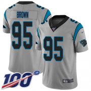 Wholesale Cheap Nike Panthers #95 Derrick Brown Silver Men's Stitched NFL Limited Inverted Legend 100th Season Jersey