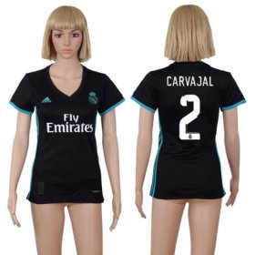 Wholesale Cheap Women\'s Real Madrid #2 Carvajal Away Soccer Club Jersey