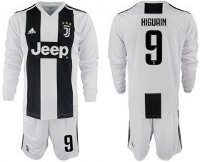 Wholesale Cheap Juventus #9 Higuain Home Long Sleeves Soccer Club Jersey