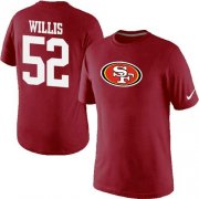 Wholesale Cheap Nike San Francisco 49ers #52 Patrick Willis Name & Number NFL T-Shirt Red