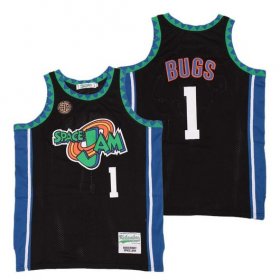 Wholesale Cheap Men\'s Space Jam #1 Bugs Bunny Black Soul Swingman Basketball Jersey