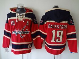 Wholesale Cheap Capitals #19 Nicklas Backstrom Red Sawyer Hooded Sweatshirt Stitched NHL Jersey