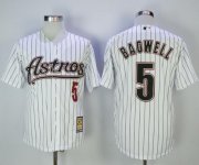 Wholesale Cheap Astros #5 Jeff Bagwell White Strip 2000 Turn Back The Clock Stitched MLB Jersey