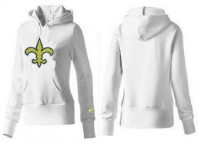 Wholesale Cheap Women\'s New Orleans Saints Logo Pullover Hoodie White