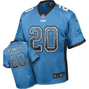 Wholesale Cheap Nike Lions #20 Barry Sanders Blue Team Color Men's Stitched NFL Elite Drift Fashion Jersey