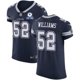 Wholesale Cheap Nike Cowboys #52 Connor Williams Navy Blue Team Color Men\'s Stitched With Established In 1960 Patch NFL Vapor Untouchable Elite Jersey