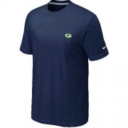 Wholesale Cheap Nike Green Bay Packers Chest Embroidered Logo T-Shirt Blue
