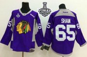 Wholesale Cheap Blackhawks #65 Andrew Shaw Purple Practice 2015 Stanley Cup Stitched NHL Jersey