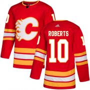 Wholesale Cheap Adidas Flames #10 Gary Roberts Red Alternate Authentic Stitched NHL Jersey
