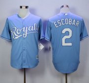 Wholesale Cheap Royals #2 Alcides Escobar Light Blue Alternate 1 New Cool Base Stitched MLB Jersey