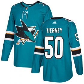 Wholesale Cheap Adidas Sharks #50 Chris Tierney Teal Home Authentic Stitched NHL Jersey