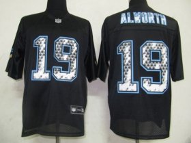 Wholesale Cheap Sideline Black United Chargers #19 Lance Alworth Black Stitched NFL Jersey