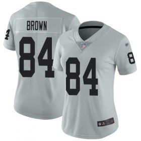 Wholesale Cheap Nike Raiders #84 Antonio Brown Silver Women\'s Stitched NFL Limited Inverted Legend Jersey