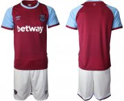 Wholesale Cheap Men 2020-2021 club West Ham United home blank red Soccer Jerseys