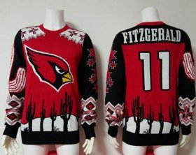 Wholesale Cheap Nike Cardinals #11 Larry Fitzgerald Red/Black Men\'s Ugly Sweater