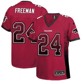 Wholesale Cheap Nike Falcons #24 Devonta Freeman Red Team Color Women\'s Stitched NFL Elite Drift Fashion Jersey