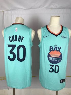 Wholesale Cheap Men\'s Golden State Warriors #30 Stephen Curry Green 2020 Nike Swingman NEW Stitched NBA Jersey