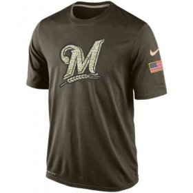 Wholesale Cheap Men\'s Milwaukee Brewers Salute To Service Nike Dri-FIT T-Shirt