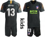 Wholesale Cheap Atletico Madrid #13 Oblak Black Goalkeeper Kid Soccer Club Jersey