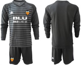Wholesale Cheap Valencia Blank Black Goalkeeper Long Sleeves Soccer Club Jersey