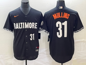 Wholesale Cheap Men\'s Baltimore Orioles #31 Cedric Mullins Number Black 2023 City Connect Cool Base Stitched Jersey 2